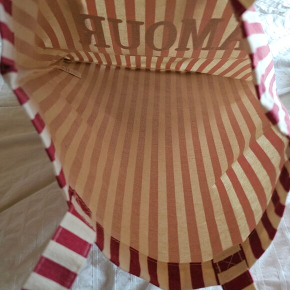 New Sezane Amour Club Striped Tote - Red/White - Picture 5 of 9